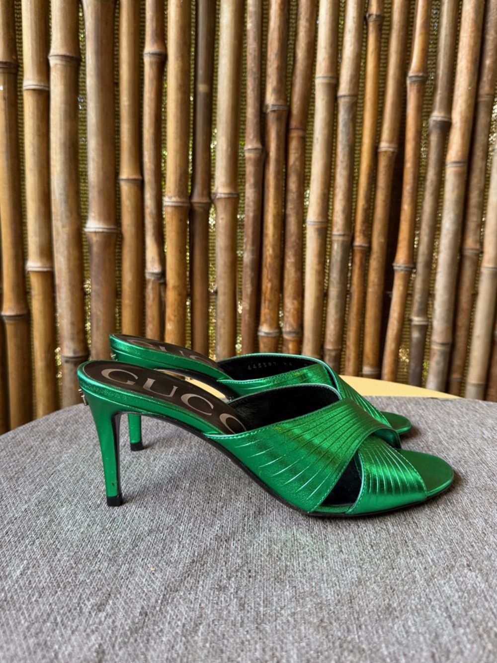 GUCCI metallic green heels - Picture 5 of 8